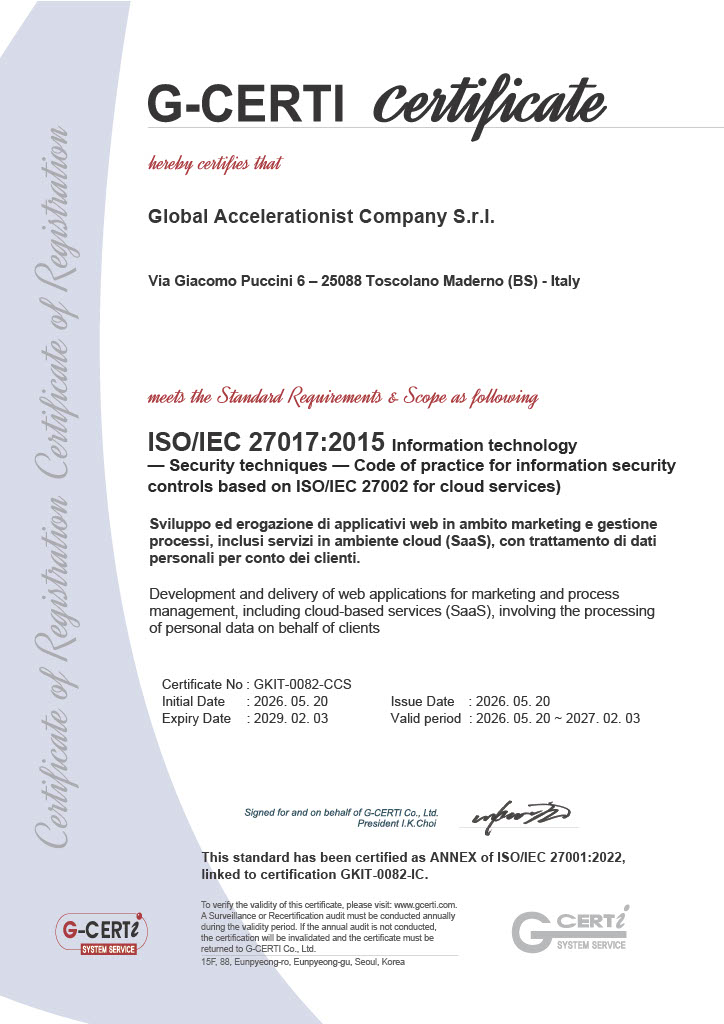 ISO 27017:2015 Zertifikat