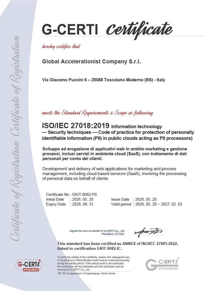 ISO 27018:2019 Zertifikat